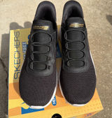 Skechers BOBS Sport Hands Free Slip-Ins Womens 8 Black Leopard NIB Memory Foam Photo 0