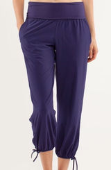 Lululemon Om Pants Purple High Rise Yoga‎ Joggers Adjustable Hem Size 6 Photo 0