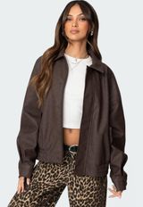 edikted mori oversized faux leather jacket  Photo 0