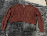 Aeropostale Cable Knit V-Neck Ribbed‎ Hem Cardigan Sweater Size Small Photo 0