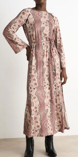 All Saints Susannah Cascade Maxi Dress Removable Sleeves Boho Floral US Size 0 Photo 0