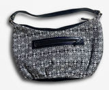 First Issue Liz Claiborne Black White Geometric Damask Hobo Shoulder Bag Pocket Photo 0