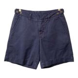 NWOT Free People Navy Blue Menswear-Inspired 100% Cotton Chino Shorts Size 4 Photo 0
