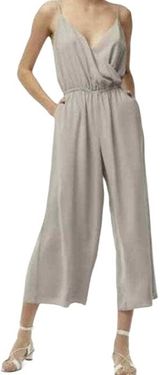 Aritzia Wilfred Melodie Jumpsuit Wide-leg Ashen V-neck Faux Wrap Gray Small Photo 0