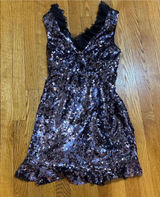 Free People Sequin Mini Dress XS Black Sparkly Party Dress Photo 0