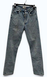 AGOLDE 90s Pinch Waist High Rise Jeans Womens 26 Light Blue Rigid Denim Straight Photo 0