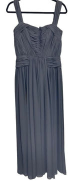 Vera Wang Charcoal Gray Ruched Bodice Chiffon Maxi Formal Dress Gown Size 8 Photo 0