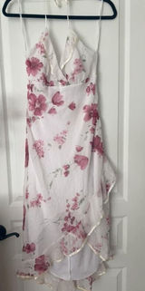 Vintage Rampage Y2K Pink Floral Slip Dress Open Back Size 9 Photo 0