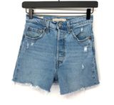 LEVI'S Ribcage Straight Ankle Denim Cutoff Shorts Light Wash 24 Photo 0