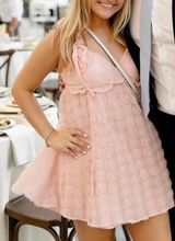 Lulus Dress pretty sweetheart pink tulle appliqué bow babydoll mini dress Photo 0