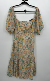 19‎ Cooper Floral Milkmaid Midi Dress Sz XL Puff Sleeve Cottagecore Romantic Photo 0