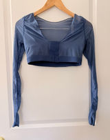 Popflex Coquette Long Sleeve Mesh Bra in Sapphire Small Pilate Gym Photo 0