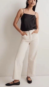 Madewell Emmett Wide-Leg Mid-rise Pants in Corduroy Cream Size 23 Photo 0