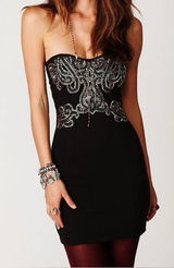 Free People New Delhi Black Embellished Dress size XS Photo 0