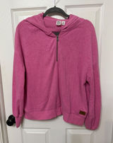Roxy Womens Pink Quarter Zip Fleece Hoodie Sweatshirt Size‎ Large ERJFT04561 Photo 0