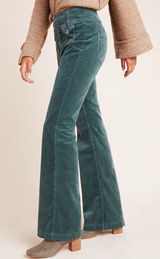 Pilcro and the Letterpress Green Corduroy Bootcut Trousers Photo 0