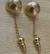 Unique Vintage Gold Chain Drop Earrings Photo 0