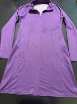 Lola Purple Quarter Zip‎ Activewear Dress Long Sleeve Pockets Womens Large Photo 0