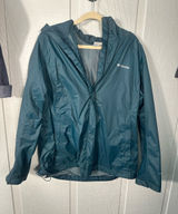 Columbia Teal Green Zip Front Rain Jacket Size 1X EUC Photo 0
