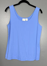 Chico's Blue Minimalist Shell Tank Top Scoop Neck - Size 1 (Medium 8/10) - Women Photo 0