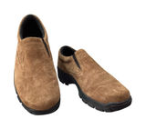 Lands End Shoes Size 8M Brown Green Suede Slip On Loafer Photo 0