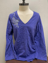 Vintage Rhinestone Cat Y2K Purple Long Sleeve Women’s Sz XL Photo 0