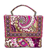 Vera Bradley Julia Crossbody Very Berry Paisley Pink Purple Quilted Retired Bag Photo 0
