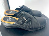 Yuu leather black‎ slip ons size 10 woman's Bin 1 Photo 0