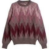Vintage Madrigal Women Large Pink Burgundy Geometric Chevron Wool Blend Sweater Photo 0