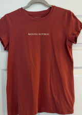 Y2K Banana Republic‎ 2008 Tee Shirt Women LG Rose Preppy Retro Festival Concert Photo 0