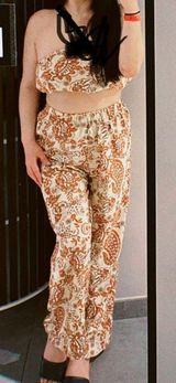 SheIn Floral & Paisley Print Tube Top & Wide Leg Pants Photo 0