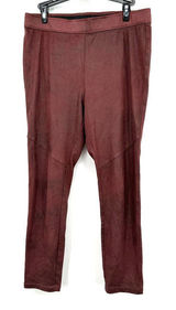 Free‎ People size 30 burgundy maroon pants faux suede leather Photo 0