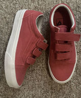 Vans Pink Velcro Sneakers – Casual Low Top Shoes Size 5.5 Photo 0