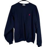 Walt Disney Crewneck Heavyweight Sweatshirt L Navy Blue Embroidered USA Vtg Photo 0