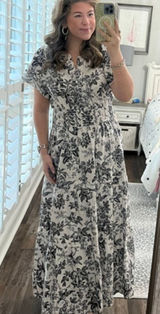 ANTHROPOLOGIE Somerset Maxi Dress in Grey Multi Size Small Photo 0