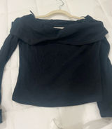 Urban Outfitters Black Off the Shoulder Top/Sweater in Size L Photo 0