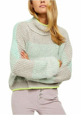 Free People Sunbrite Mock Neck Sweater Women's XL Cozy Knit Pullover Photo 0