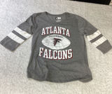 NFL Team Apparel Atlanta Falcons Womens Gray‎ 3/4 Sleeve Graphic T-Shirt Small Photo 0