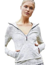 Free People Movement Markie Quarter Zip Hoodie Size M Heathered Gray Photo 0