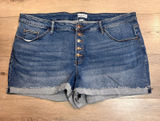 Ava & Viv Womens‎ Blue Denim Button Fly Cutoff Shorts Plus Size 24W Fold Over Photo 0