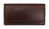 Brown Distressed Wallet Leather RFID Blocking Clutch Snap Accordion Organizer Photo 0