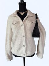 Vintage Y2K Mudd Faux Fur Sherpa McBling Jacket size large Photo 0