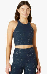 Beyond Yoga Cropped Tank in Nocturnal Navy/ Gunmetal Constellations Size: S Photo 0