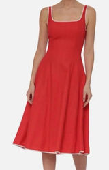 7 for all mankind linen red midi dress Photo 0