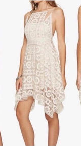 Free‎ People "Just Like Honey" ivory lace Mini dress Size 8 Boho Feminine Photo 0