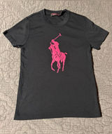Polo Ralph Lauren-Pink Pony Cotton Crewneck Tee-Polo Black Women’s Size-M Photo 0