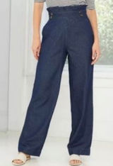 Who What Wear Womens 16 Dark Wash Denim High Rise Wide Leg Crop Pants NWT Photo 0