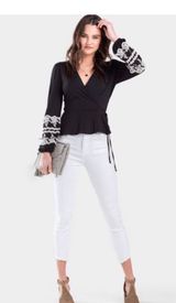 Blue Rain- Wrap black‎ long sleeve shirt Photo 0