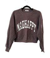 MADHAPPY Campus Crop Crewneck Sweatshirt Gray Small Photo 0