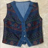 Vintage St. Michael Marks & Spencer Patterned Vest Blue Size 12 Photo 0